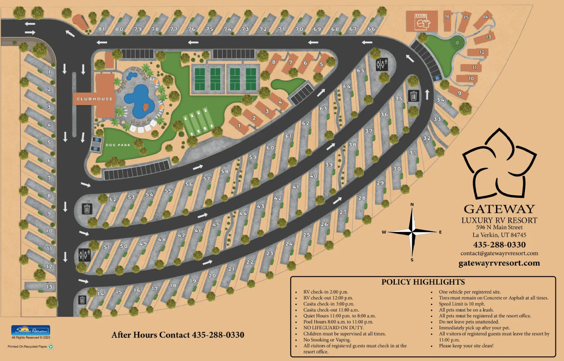Gateway Luxury RV Resort Map